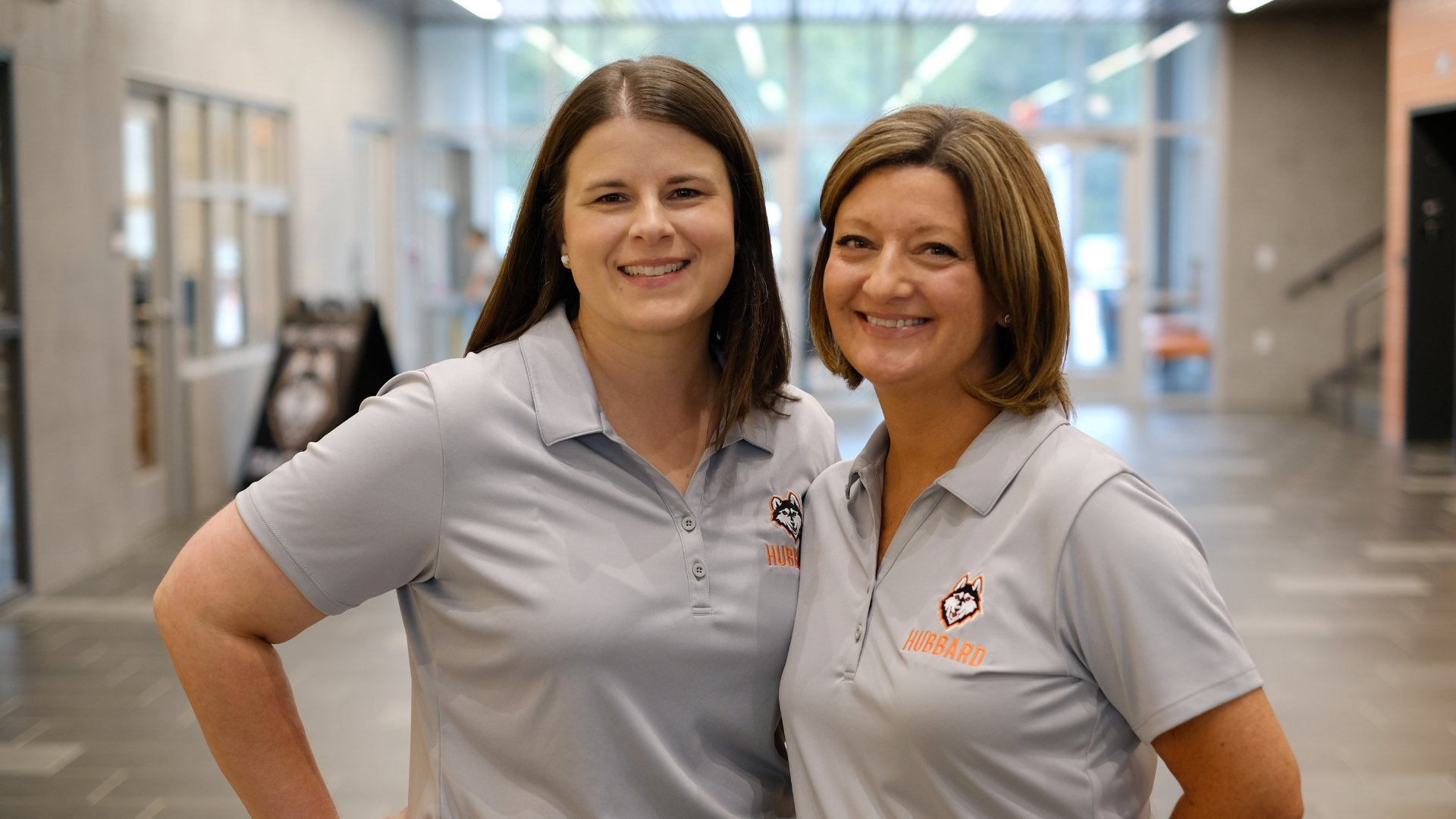 Campus counselors staff standing in atrium