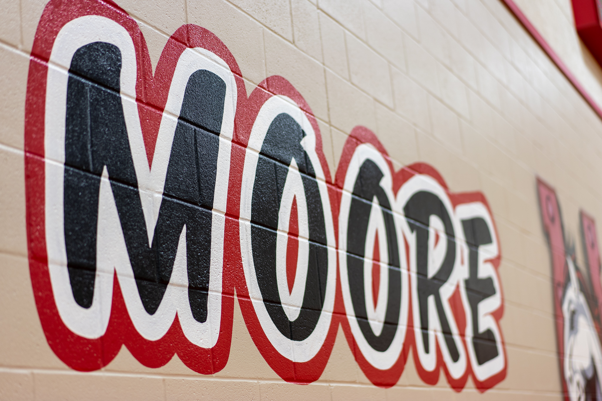 moore lettering on wall