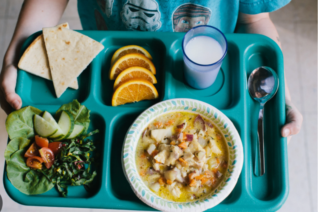 School cafeteria lunch