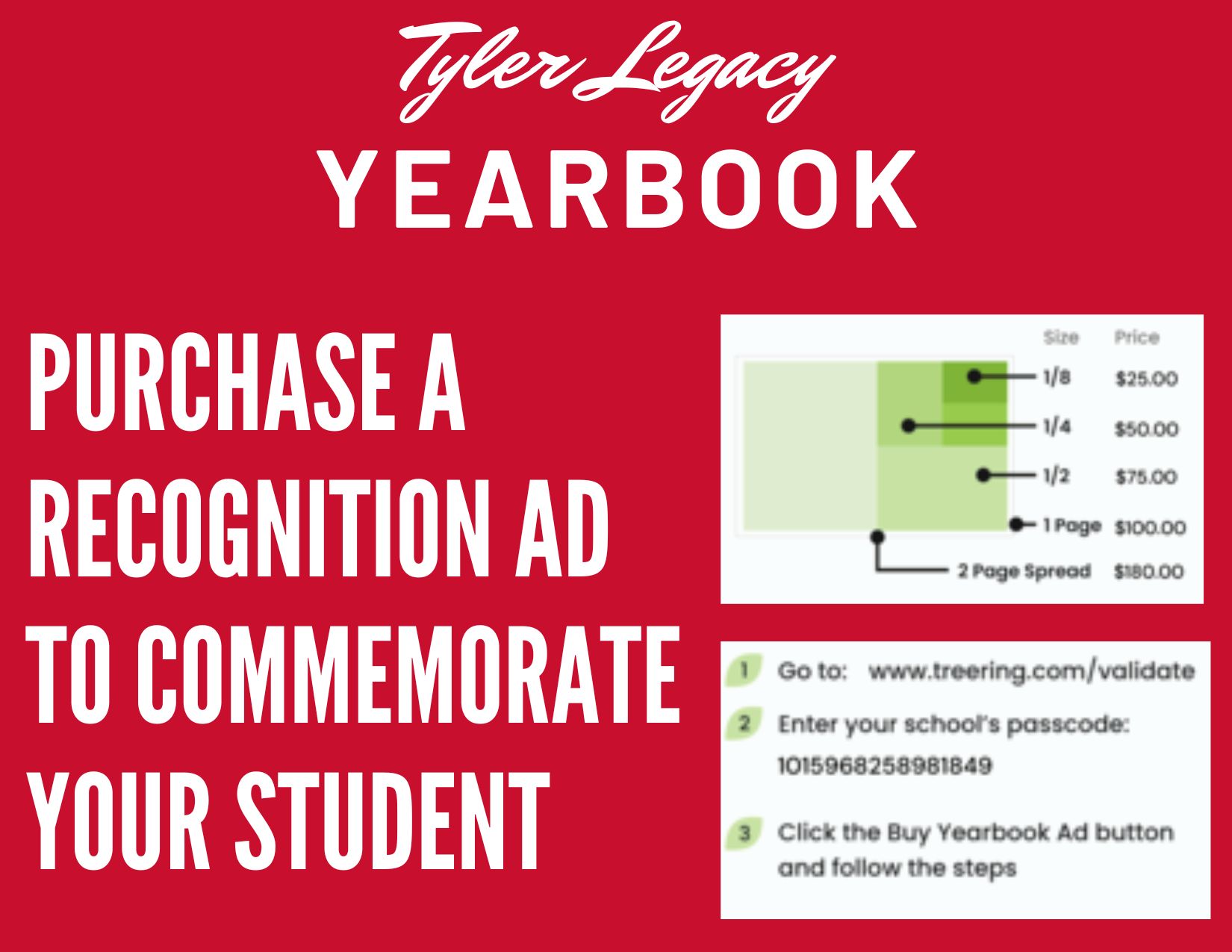 Tyler Legacy Yearbook recognition Ads