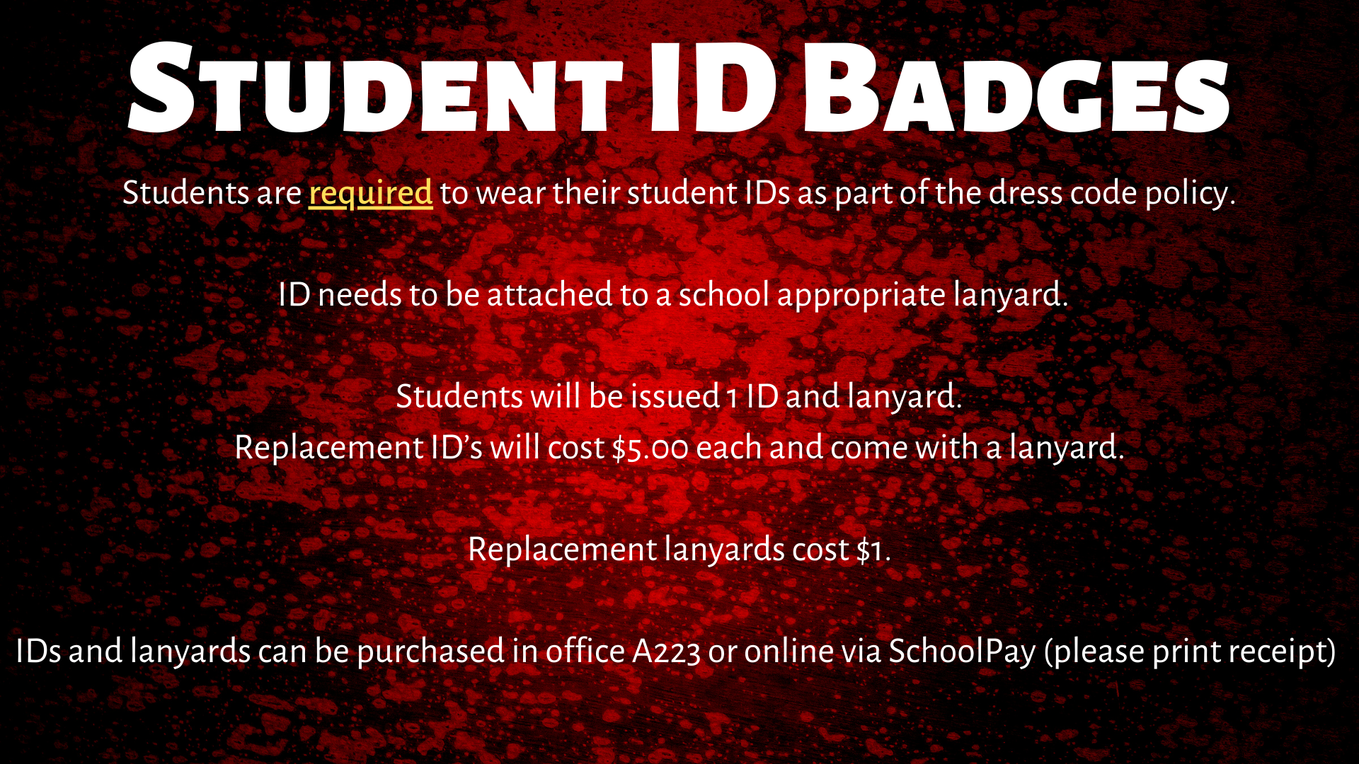 Student ID badge policy