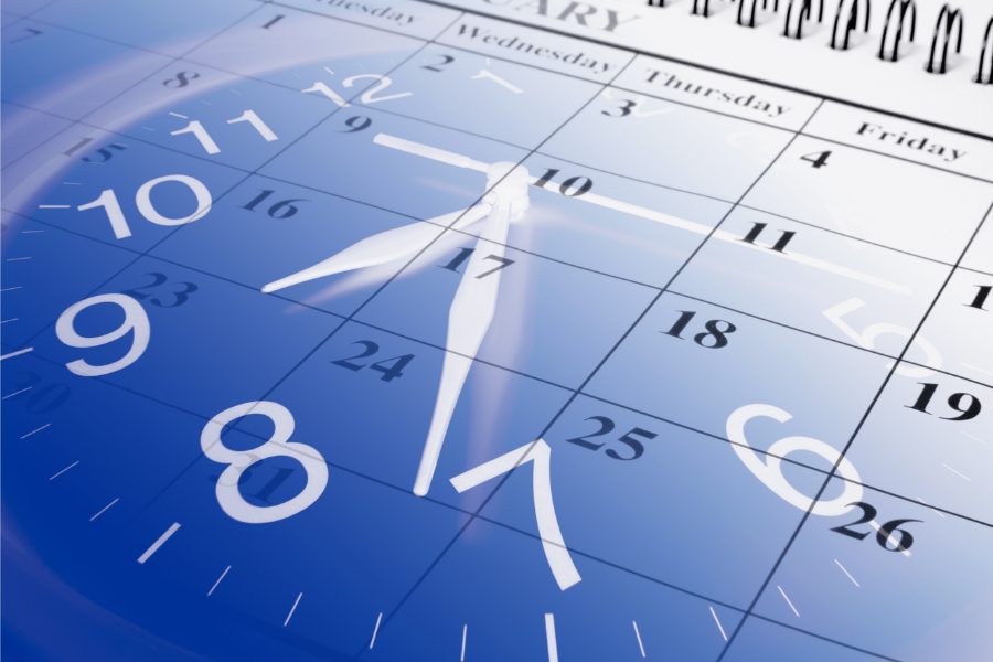 Clock and calendar graphic