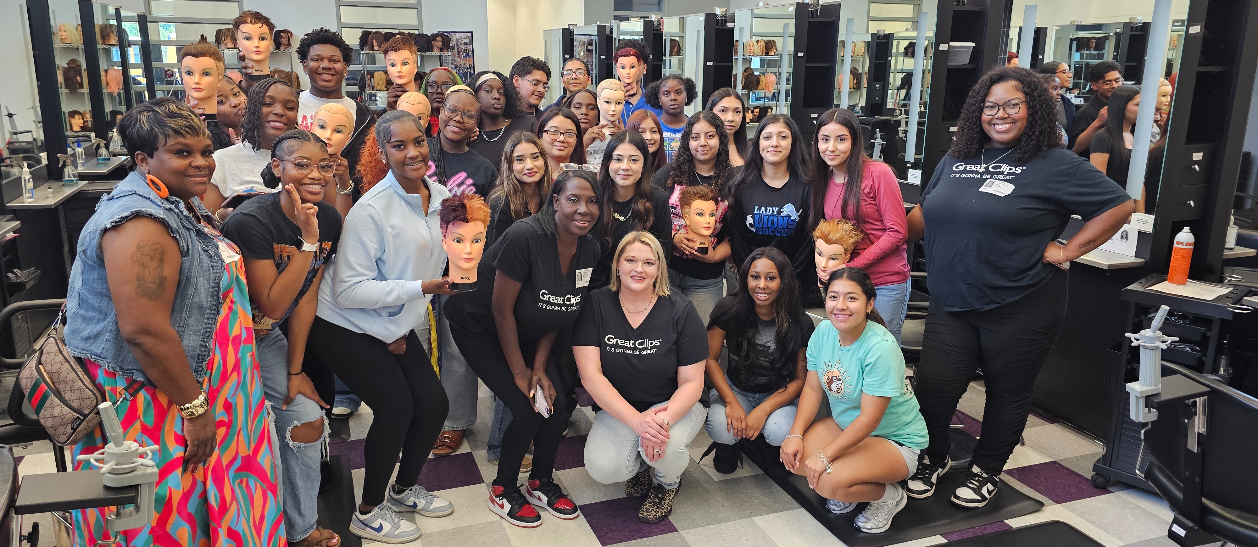Cosmetology students with Great Clips