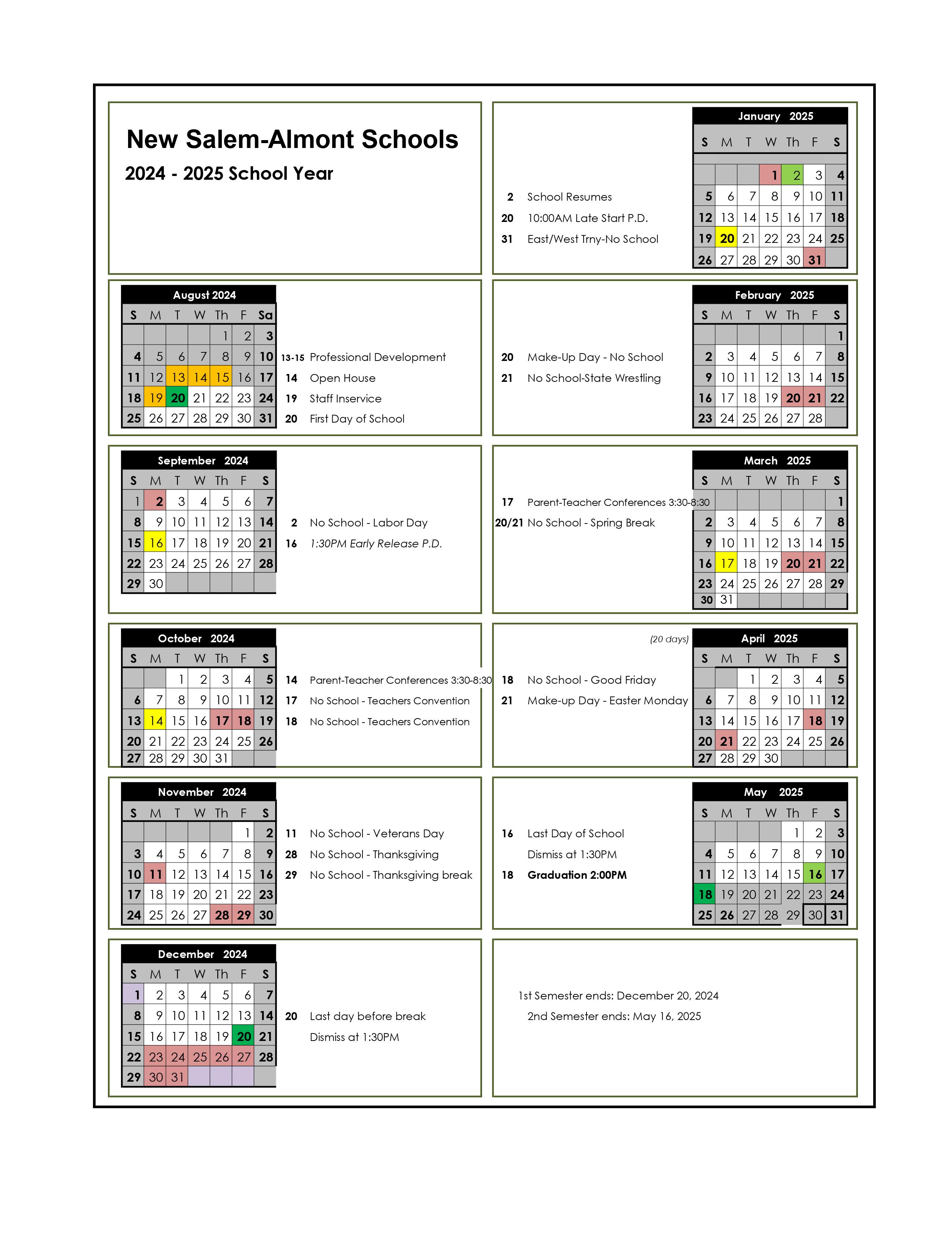 24-25 New Salem-Almont School Calendar