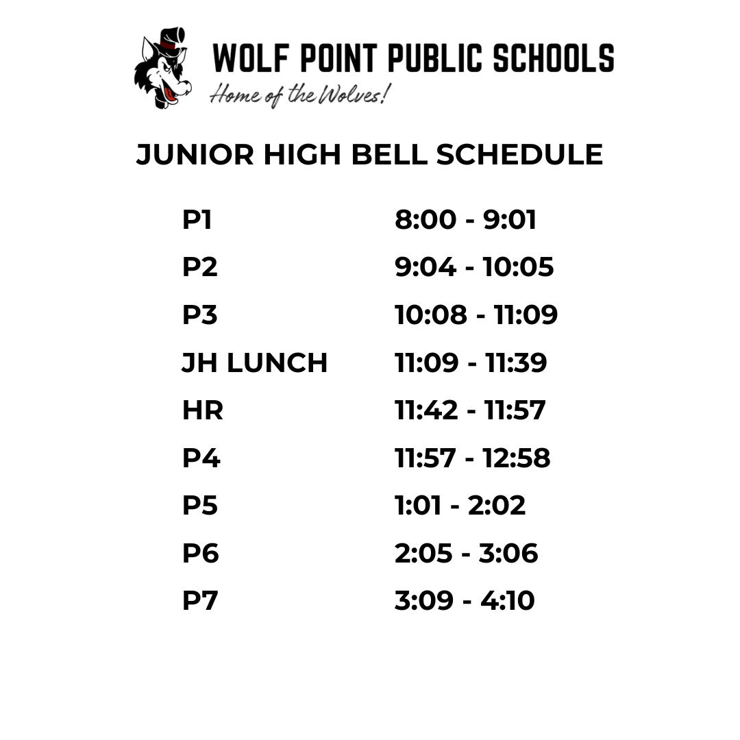 Jr High Bell Schedule