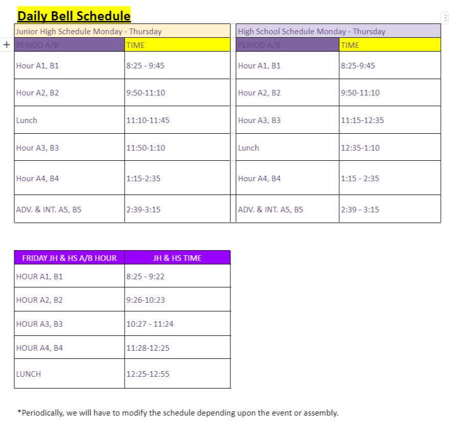 A/B Schedule