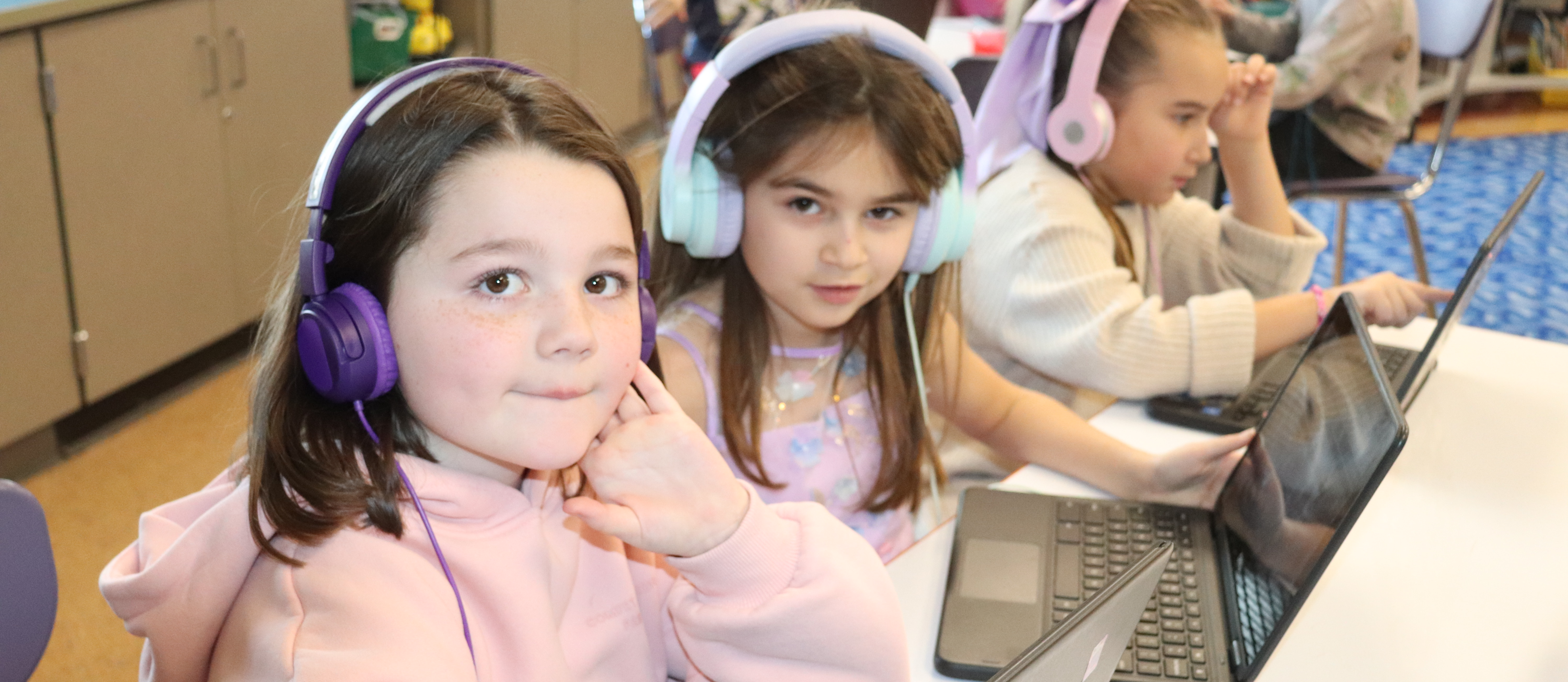 Students working at computers