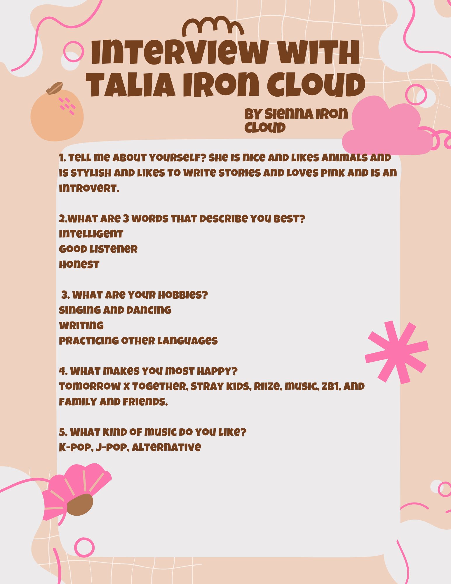 Student Interview with Talia Iron Cloud by Sienna Iron Cloud