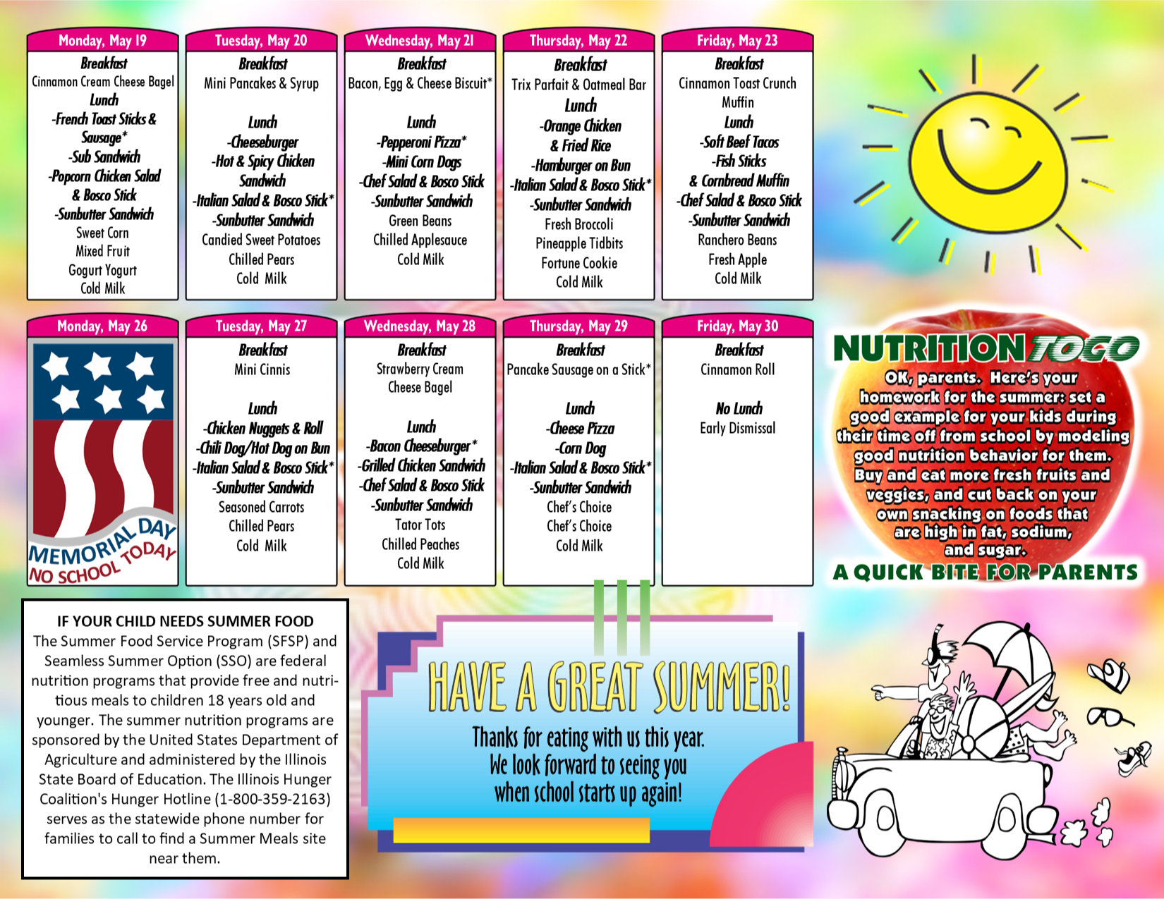 Pontiac May Food Menu 