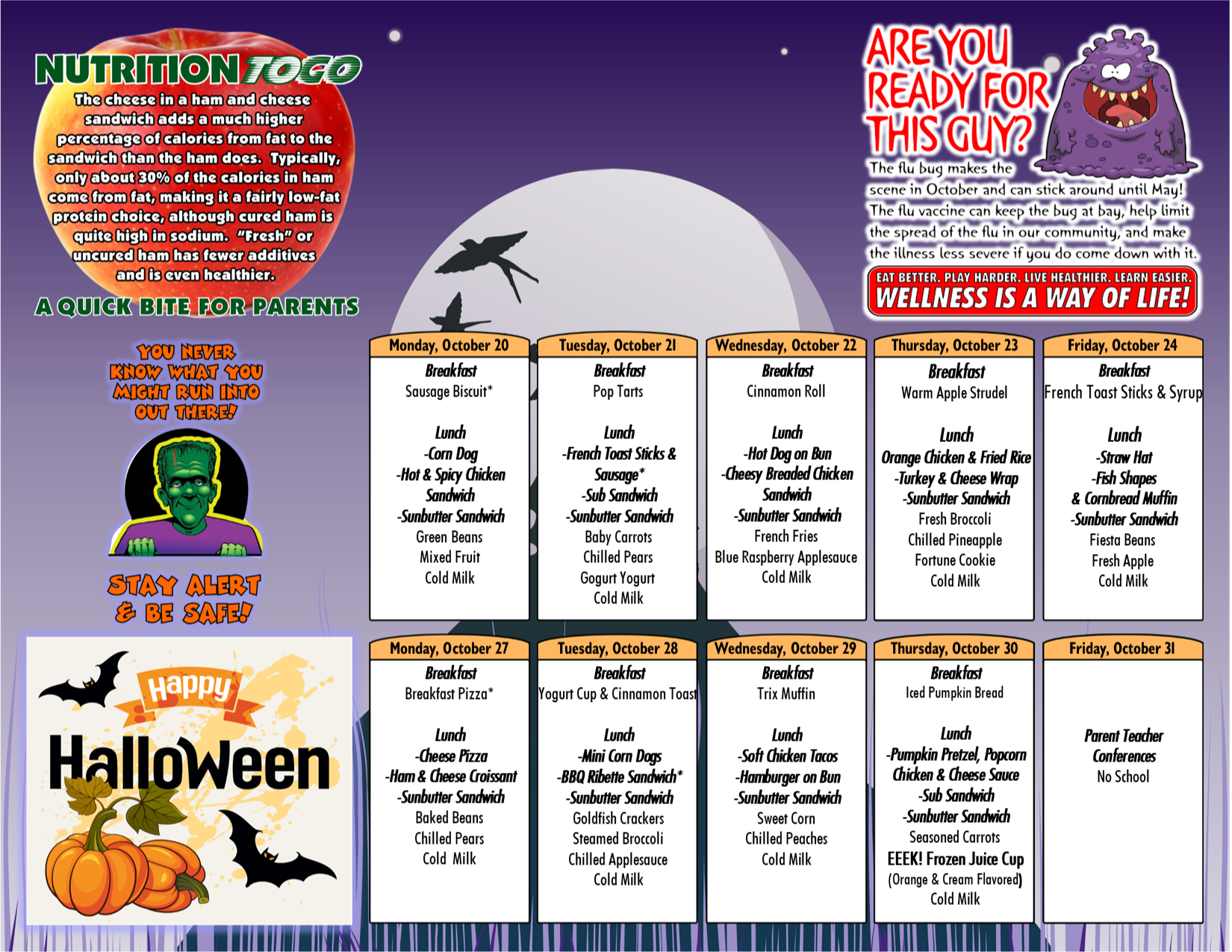 William-Holliday Oct. Food Menu