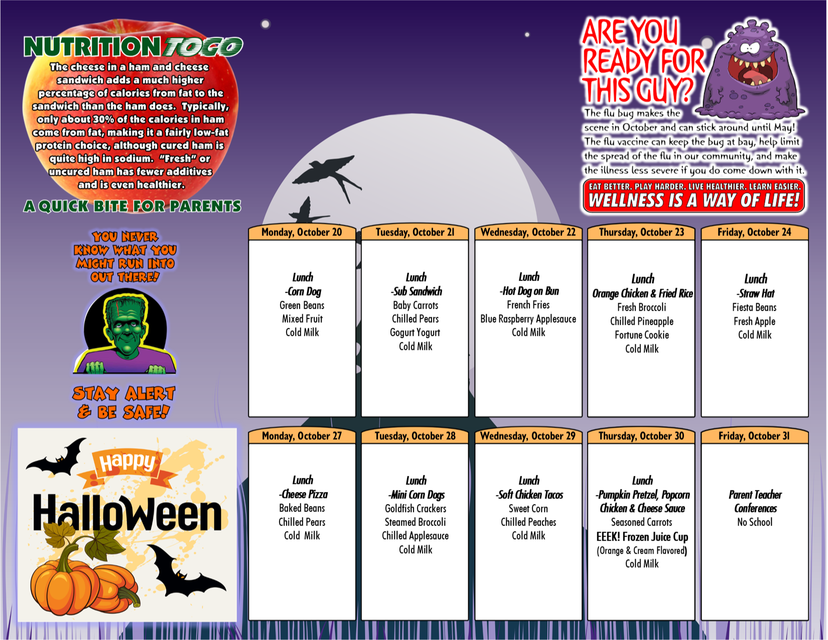 William-Holliday PK Oct. Food Menu