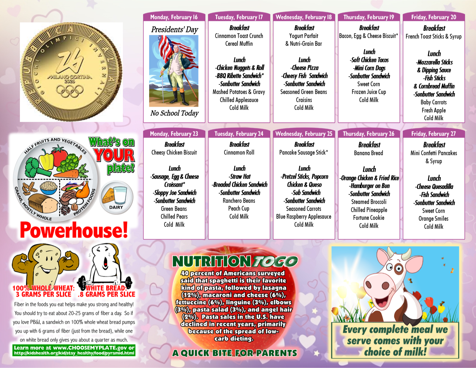 William-Holliday Feb. Food Menu