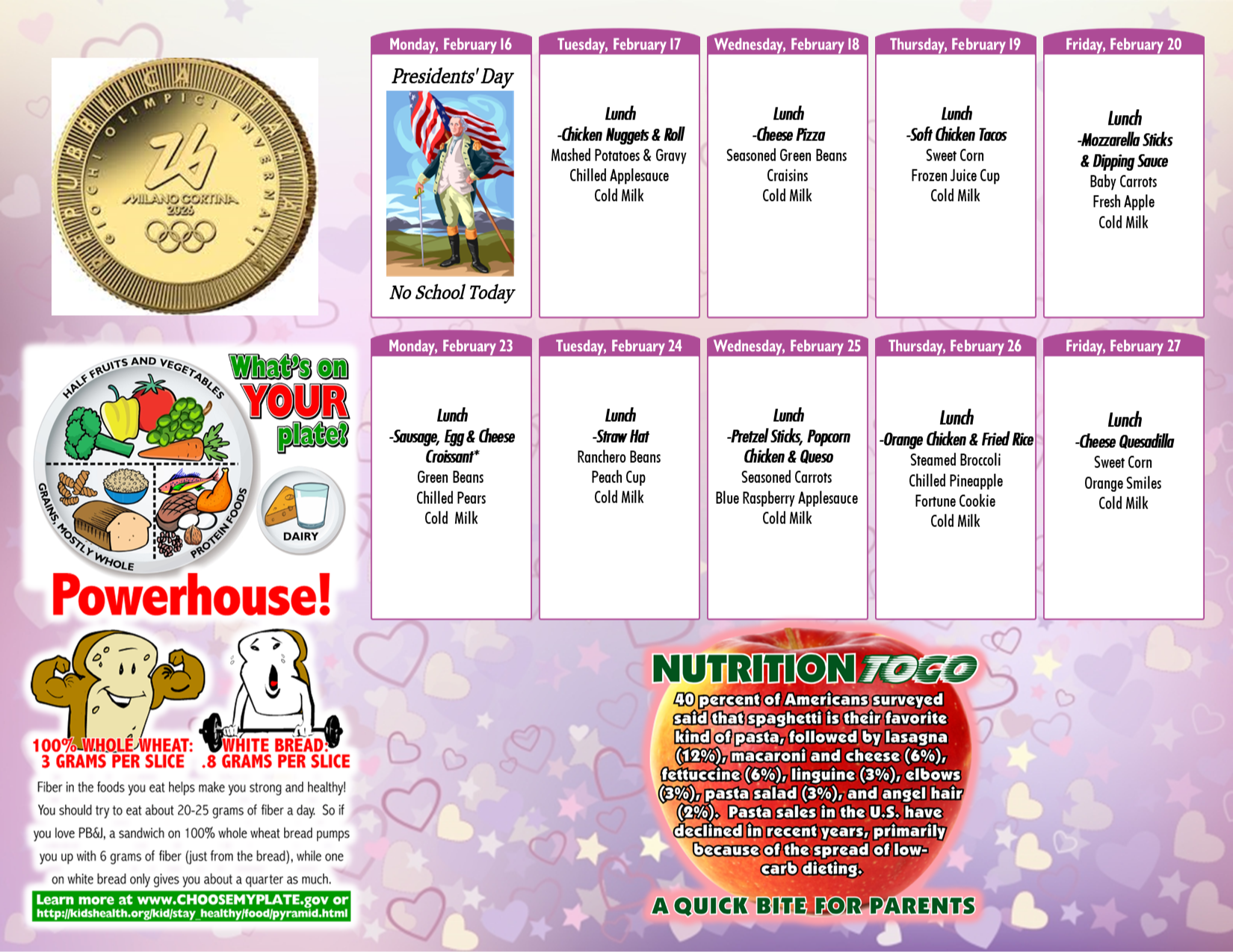 William-Holliday PK Feb. Food Menu