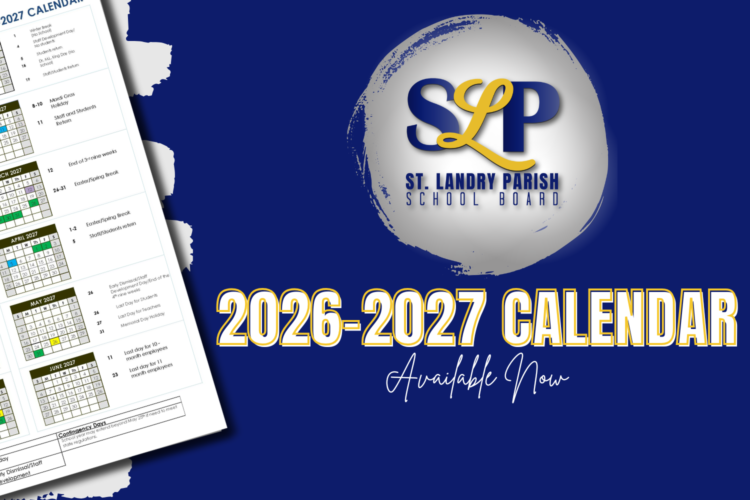 2026-2027 school calendar