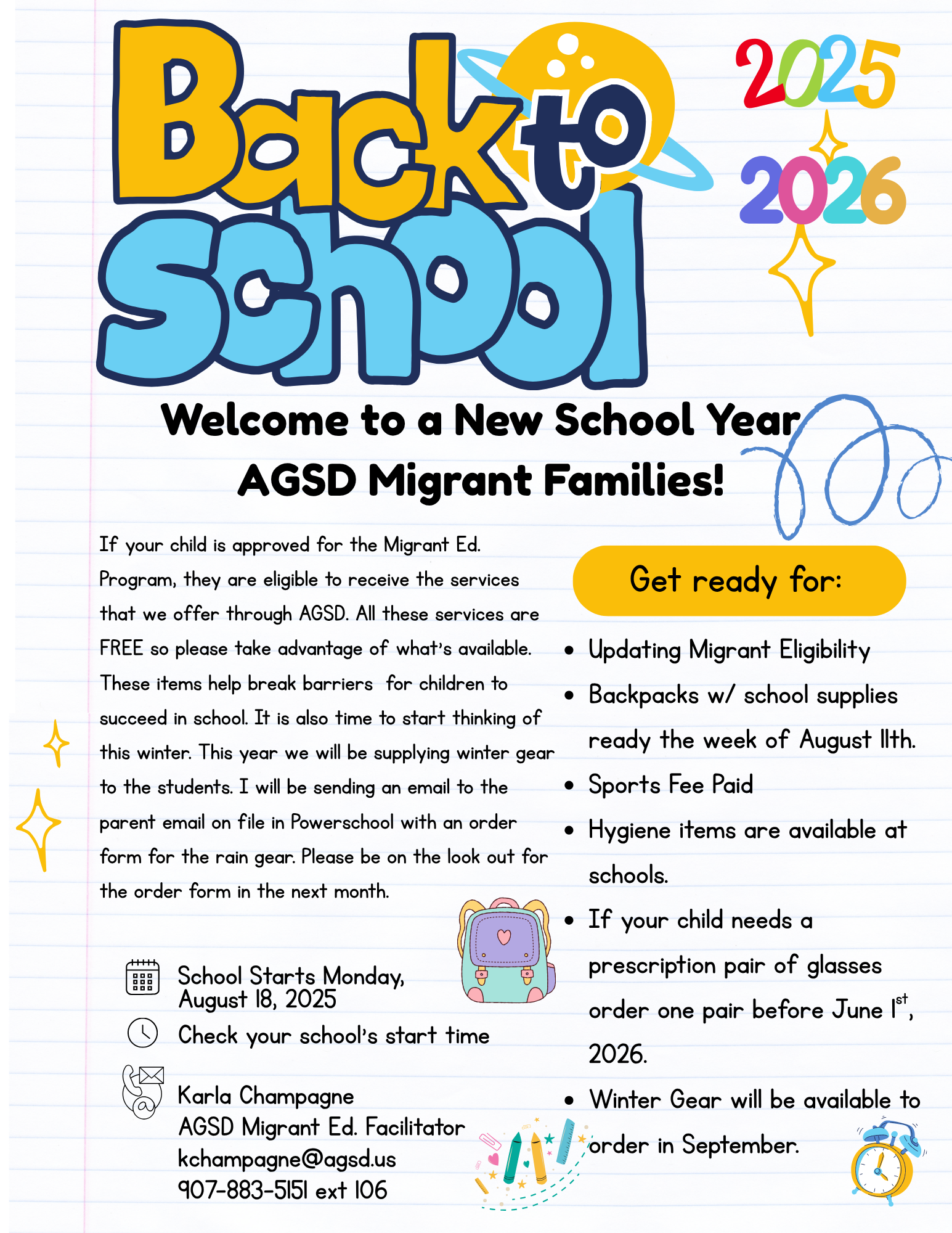 Welcome Back to School Year 2025-26