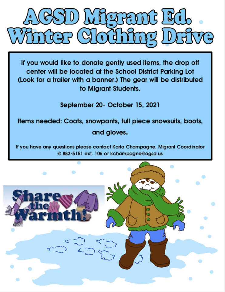 Migrant Ed. Winter Clothing Drive