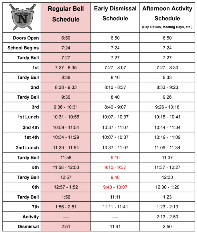 bell schedule