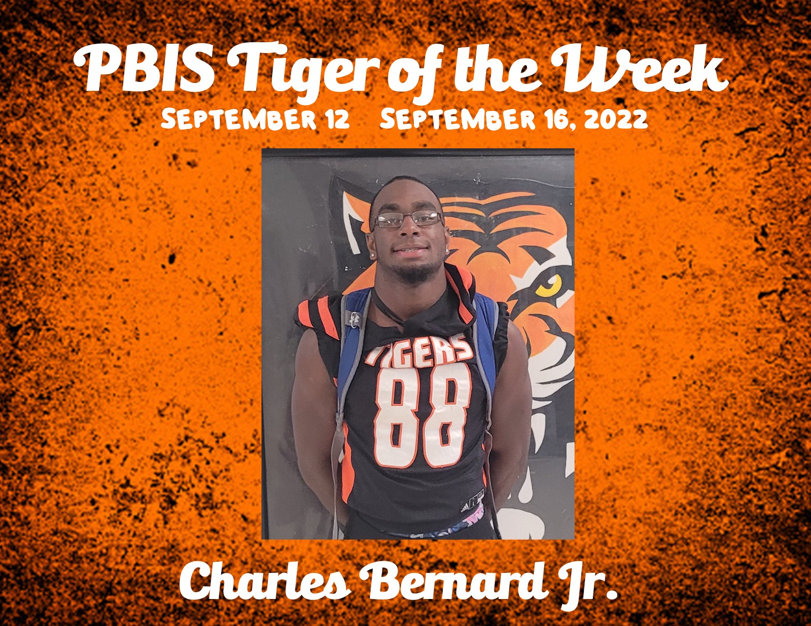 Tiger of the Week 9-16 Charles Bernard Jr.