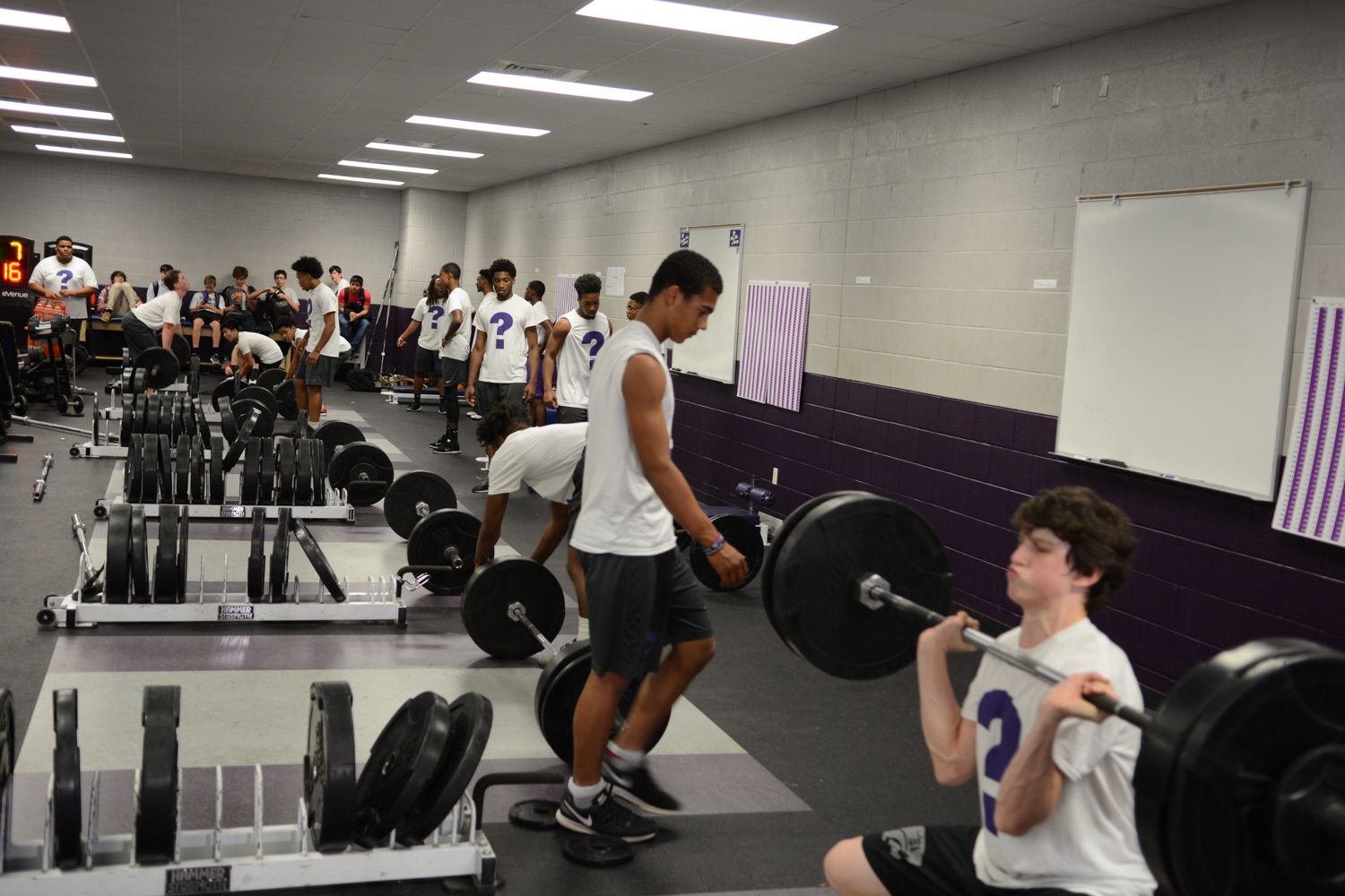 A photo of some students at the gym.