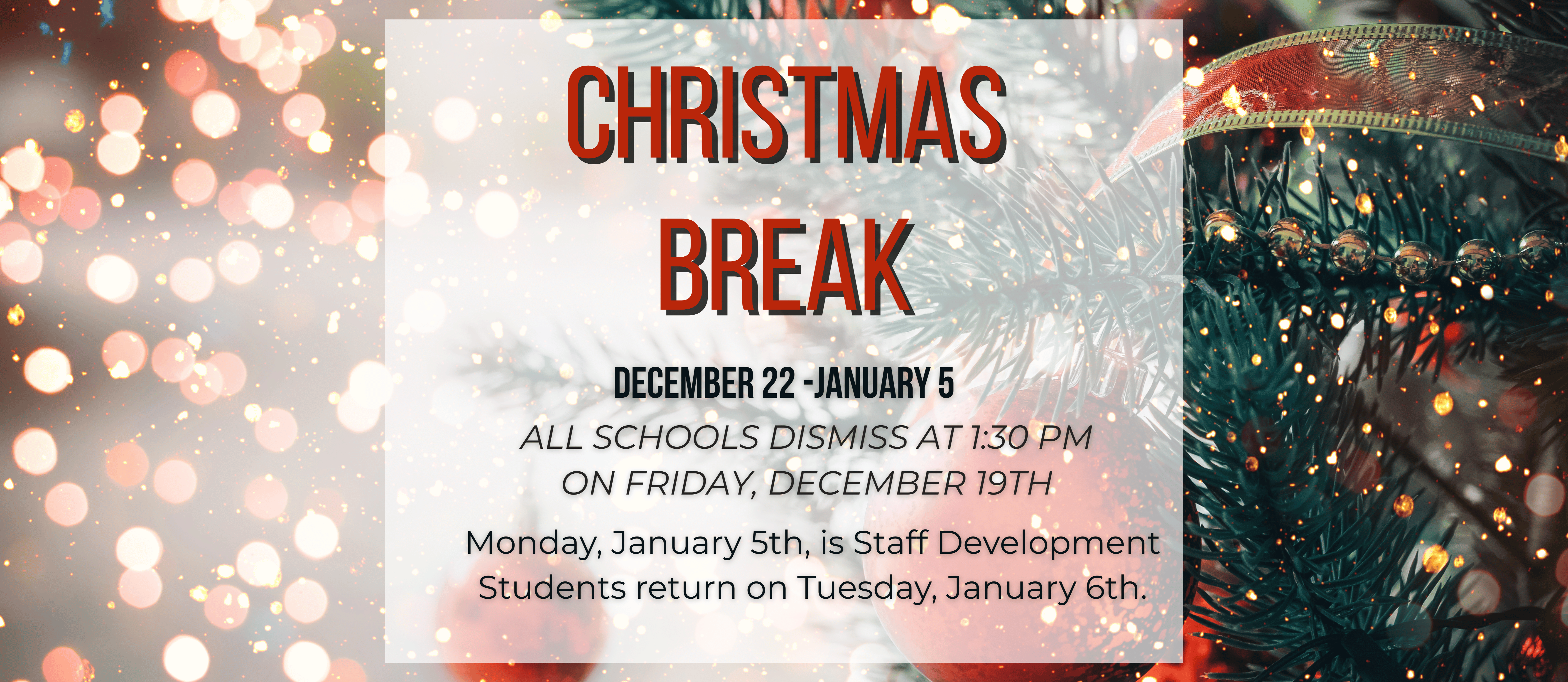 christmas break reminder
