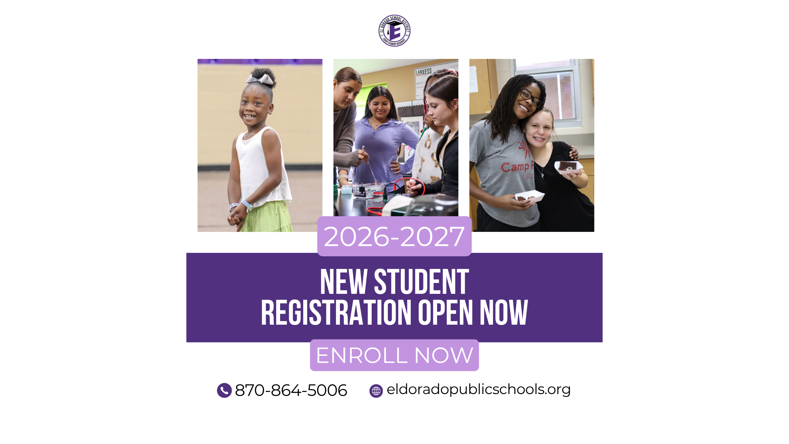 2026-2027new student registration graphic - enrollment is open for NEW students! 