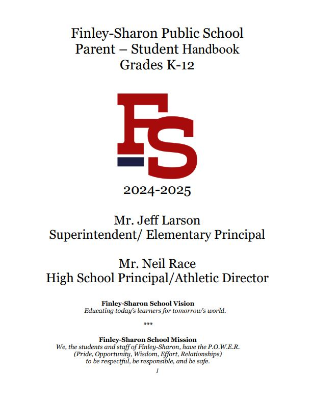 parent student handbook cover 21.22 