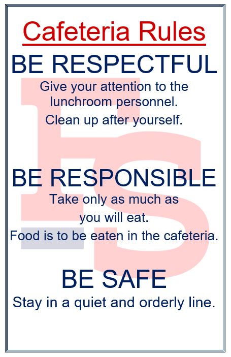 cafeteria rules