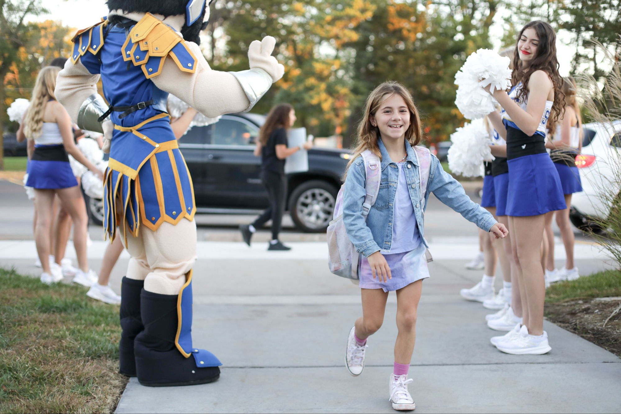 Lower School student welcomed to school on the first day
