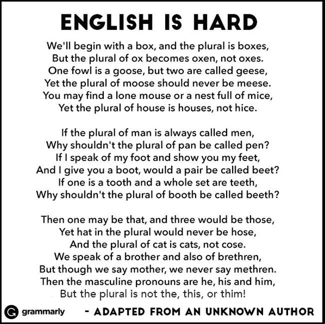ENGLISH IS HARD