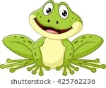 Cartoon picture of a green frog 