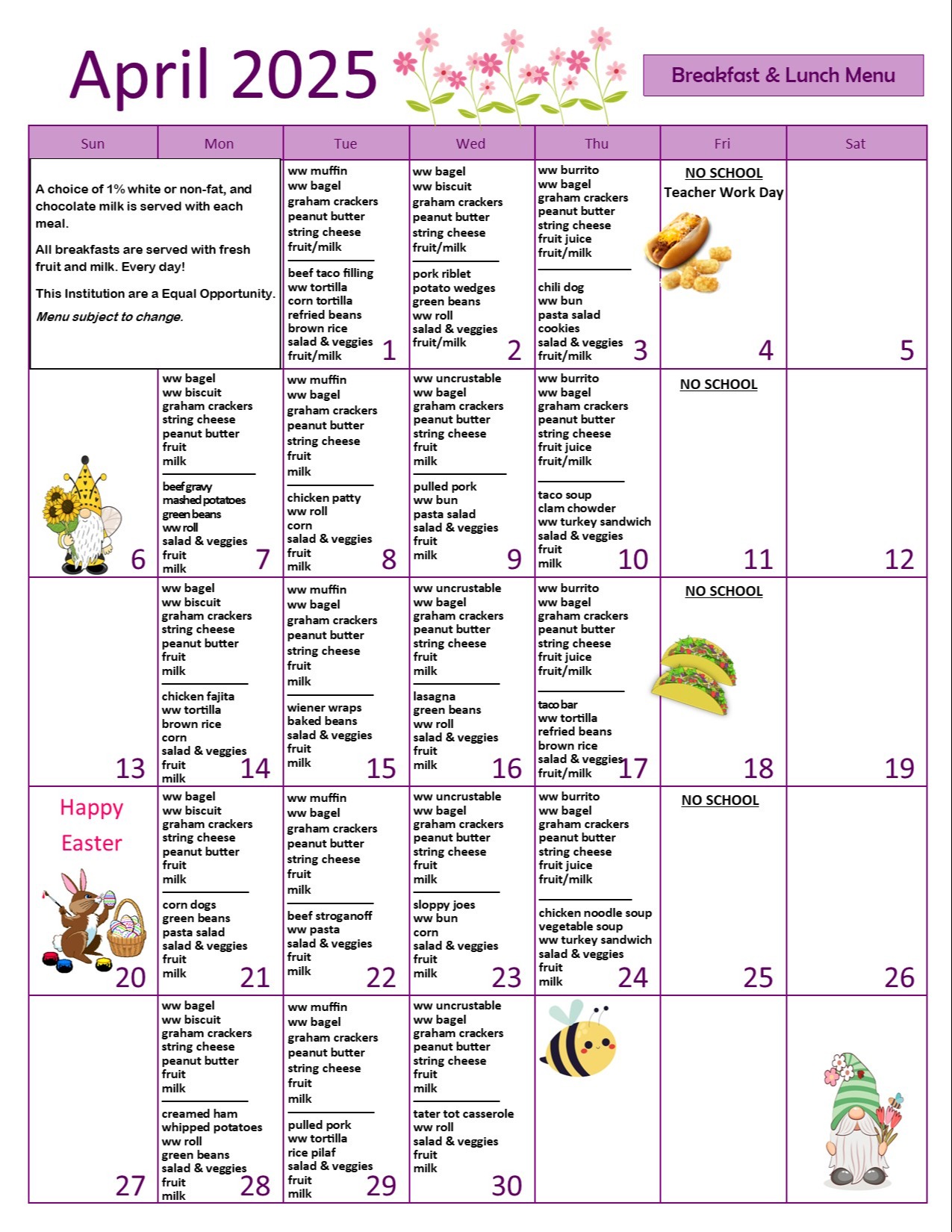 December Menu