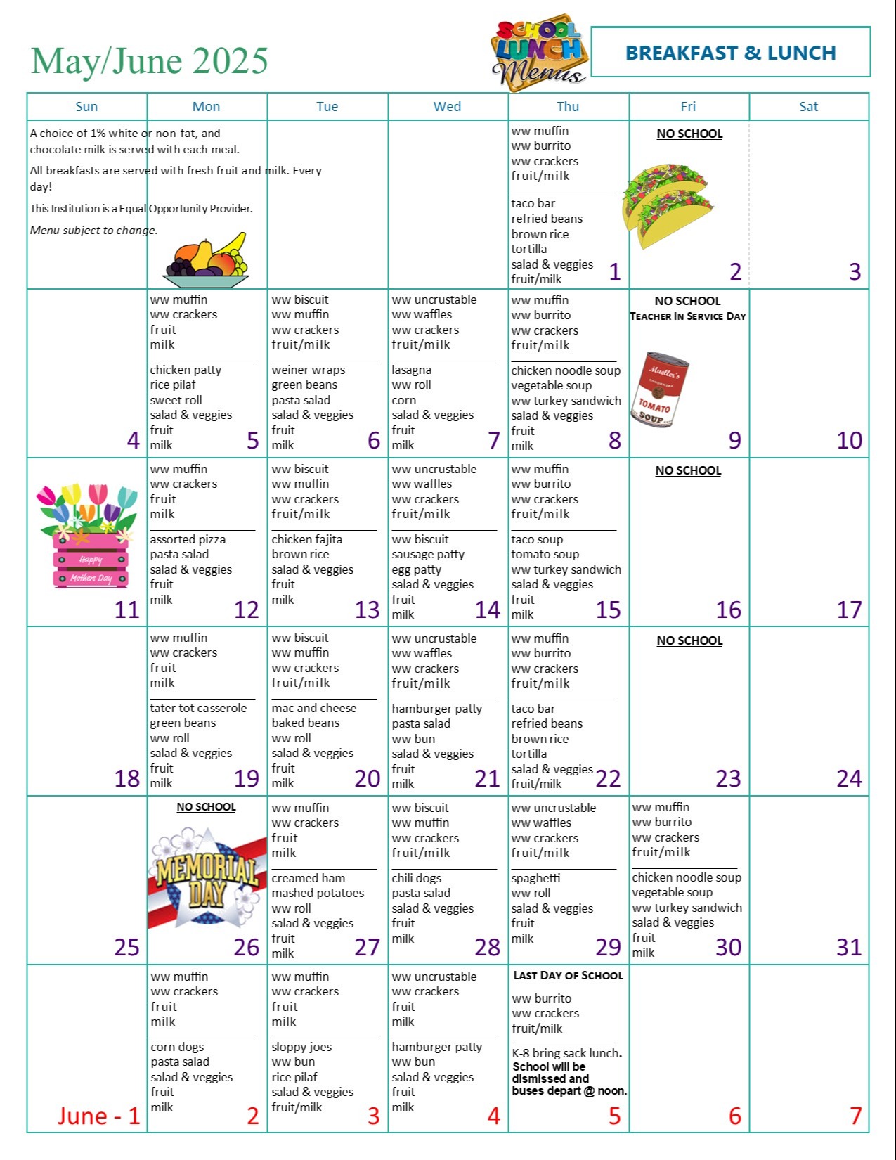 December Menu