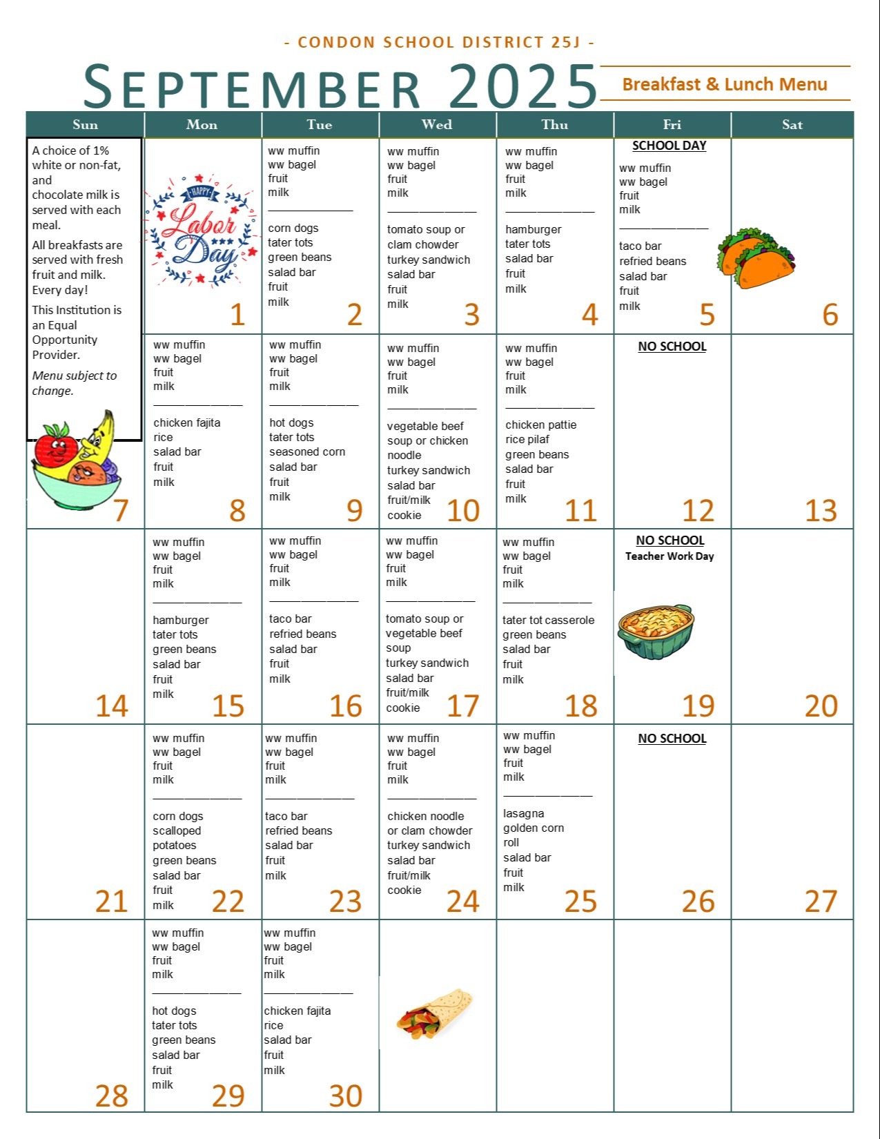 December Menu