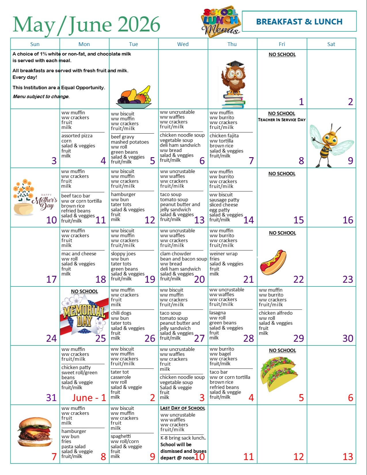 December Menu