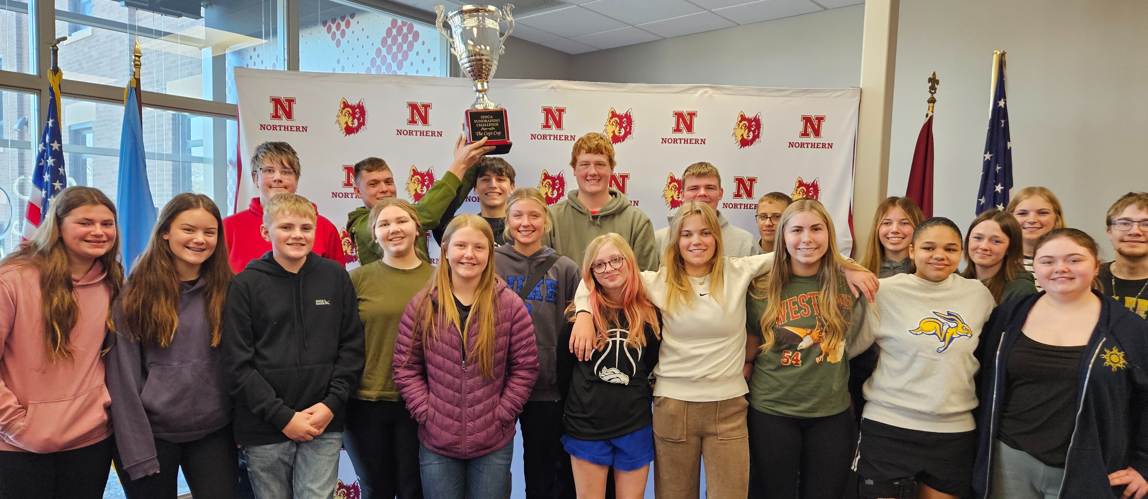 Summit Student Council with their award for making the largest donation per student to the Children's Miracle Network of all South Dakota schools.