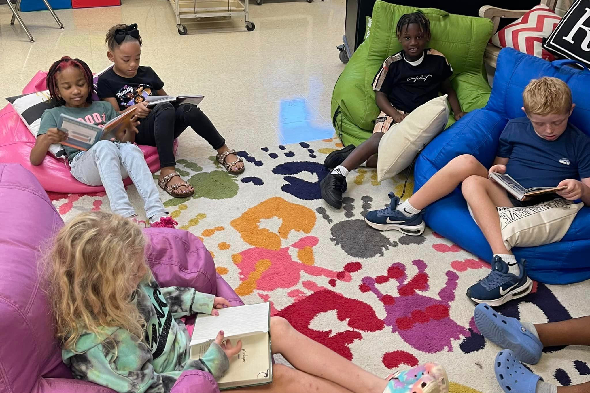 Reading on carpet