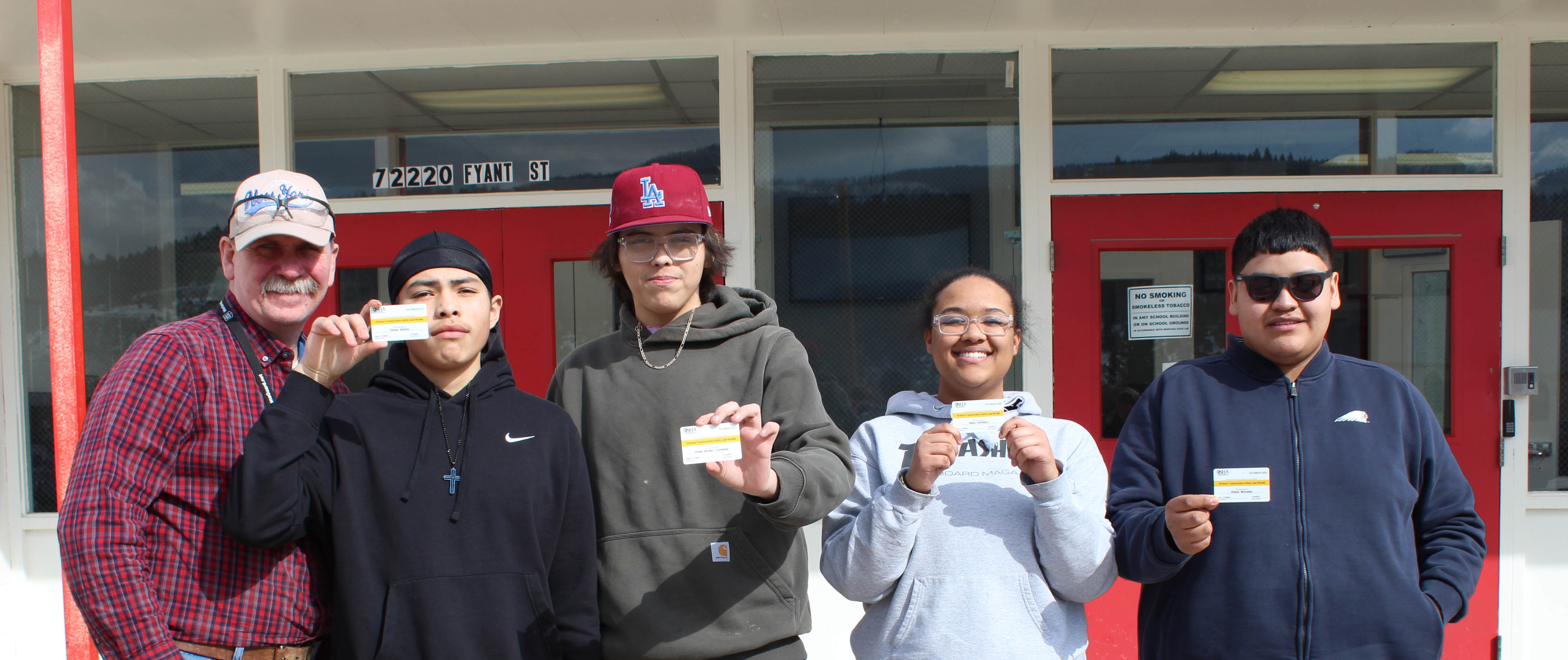 Mr. Koetter and four students that passed OSHA training through the  state on critical workplace safety topics.