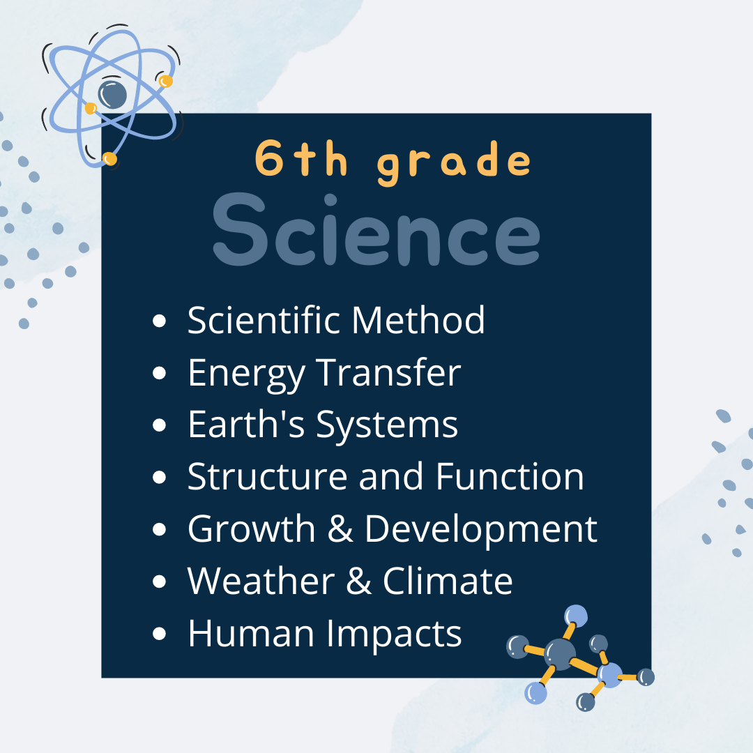 6th grade Science Units