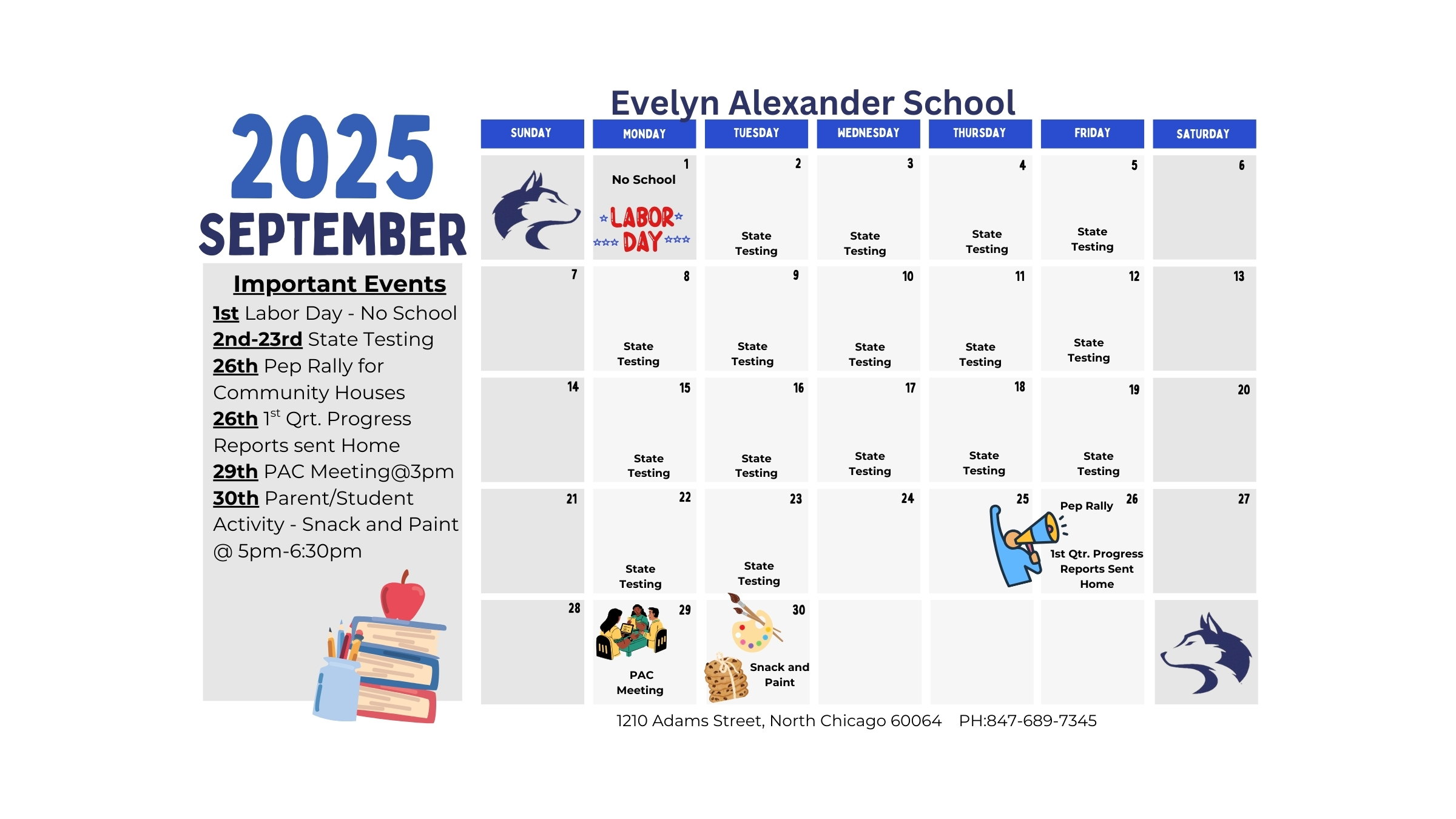 Evelyn Alexander September Calendar 
