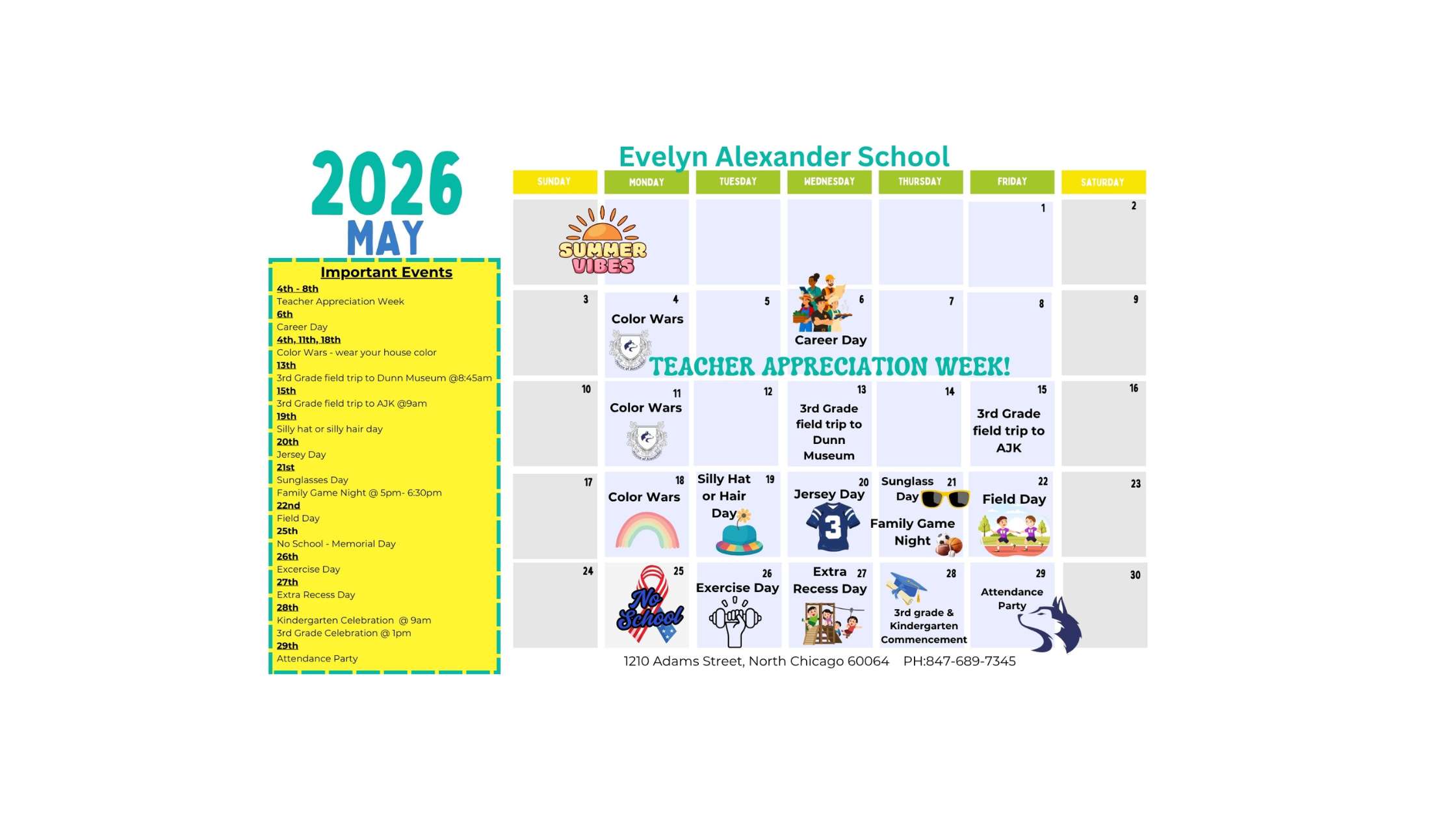 Evelyn Alexander Calendar May 2026