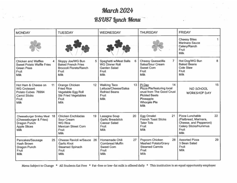 Menus | Carmel Elementary School