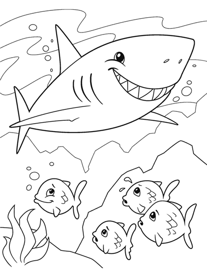 Shark Coloring Page for Kids