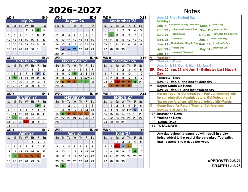 District Calendar 26-27