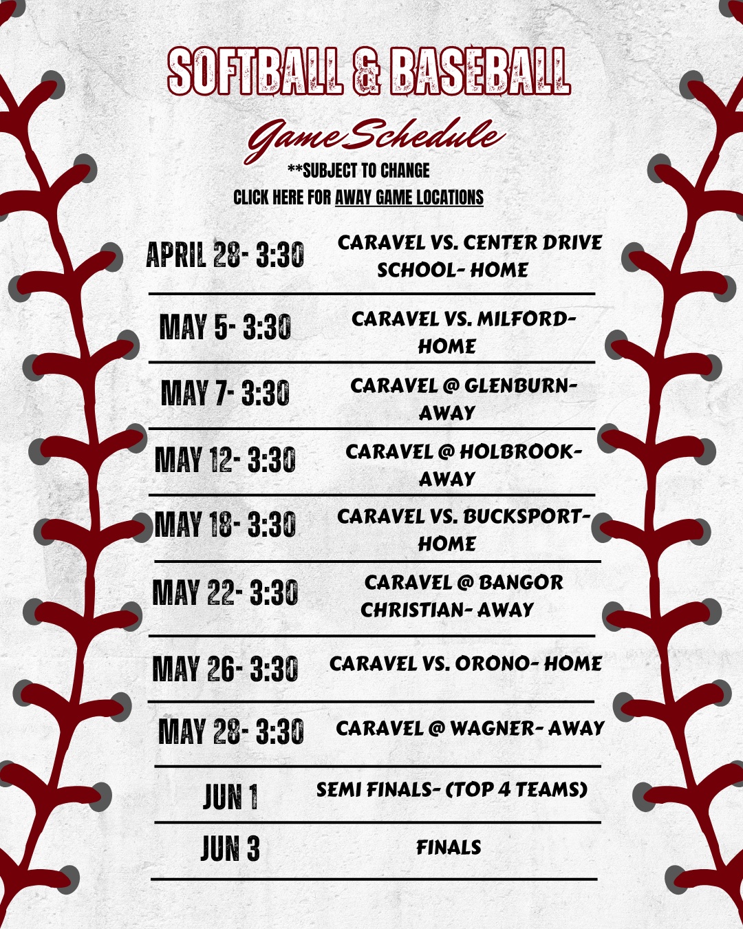 Updated Baseball Softball