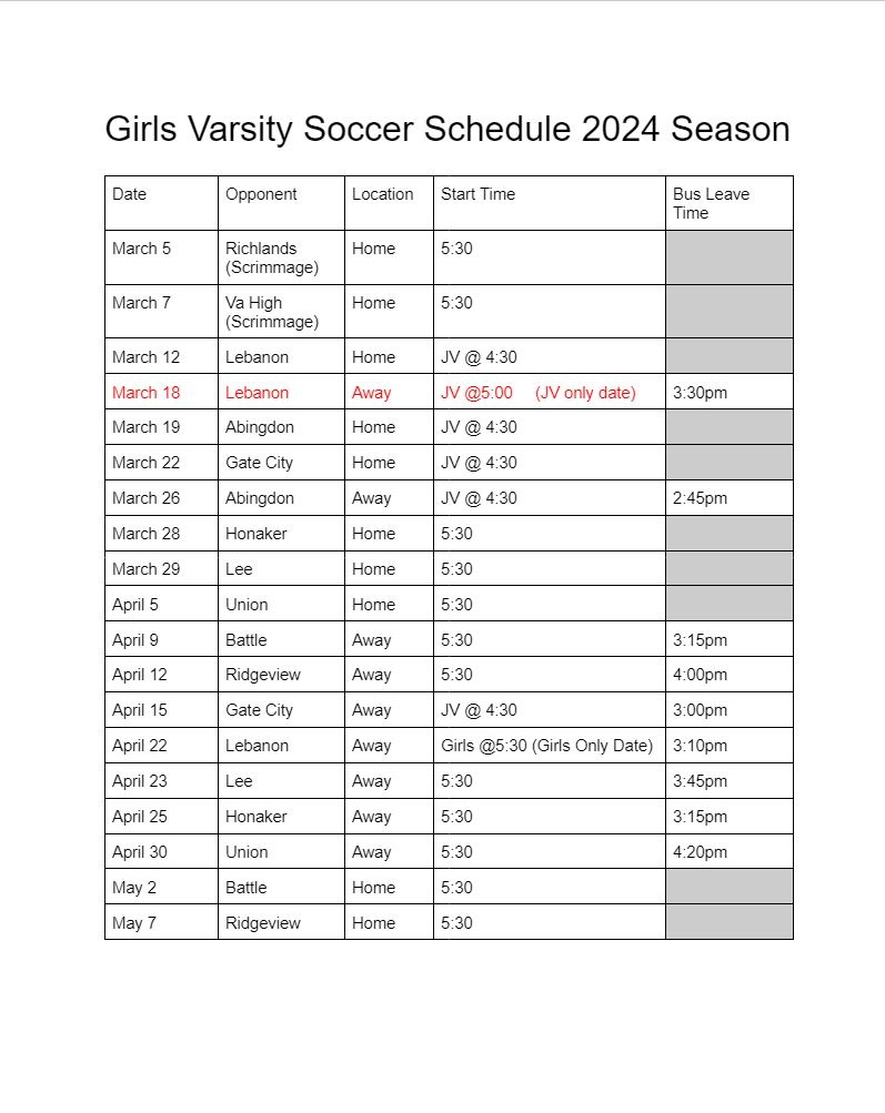 g soccer sched