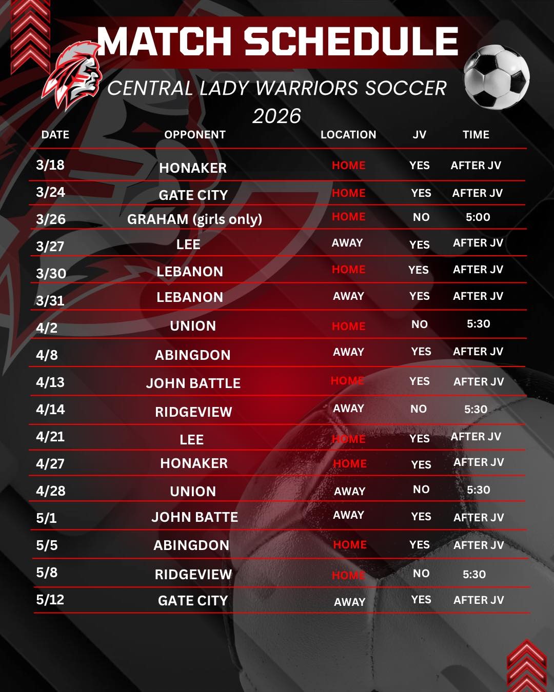 g soccer sched