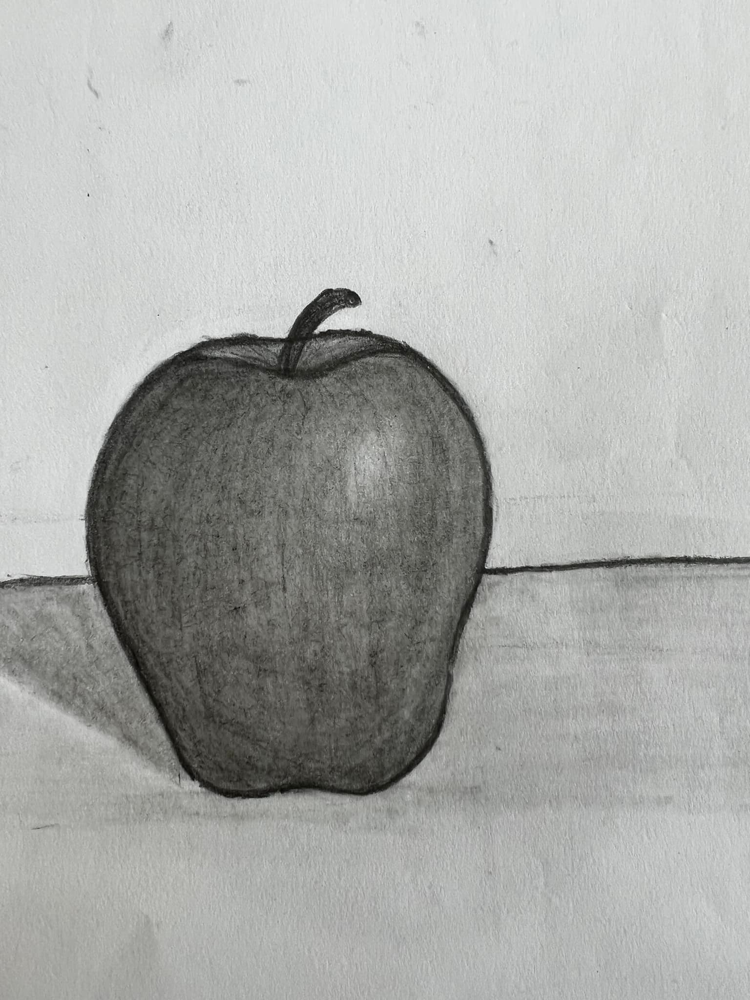 Pencil drawing of Apple with shadow