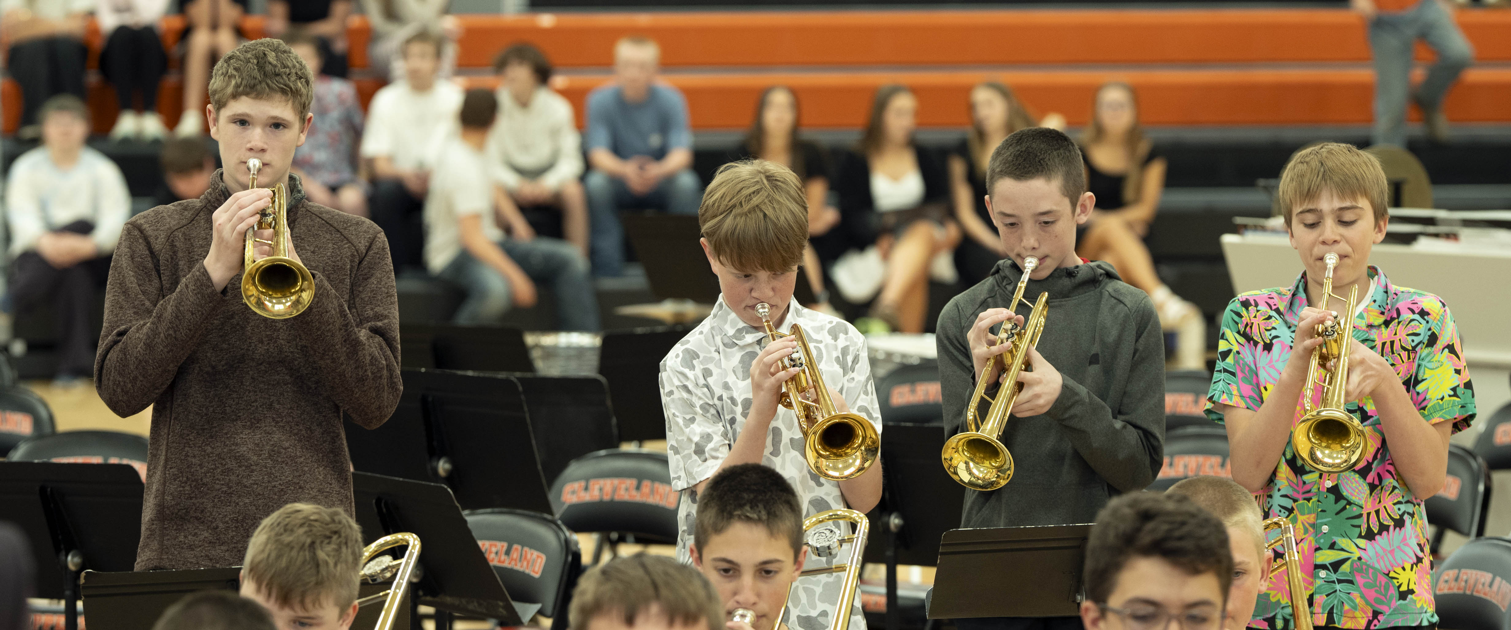 band kids playing