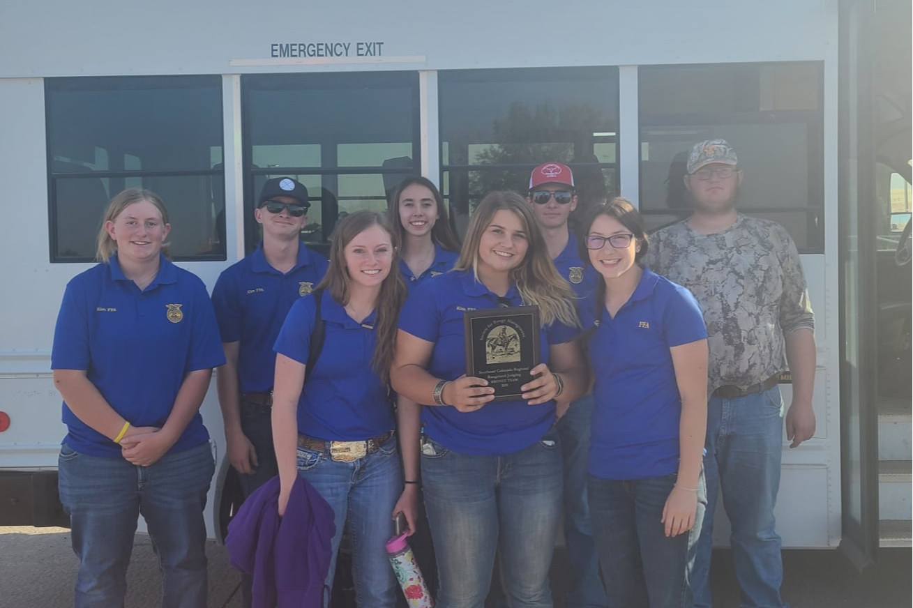 FFA Range Team with 3rd Place Plaque at Rocky Ford District Range