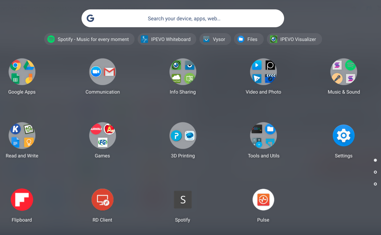 The app launcher menu in Chrome OS